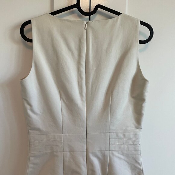 Mexx Neutral Sleeveless Lined Cotton Fitted Sheath Dress Cream Sz 34 NWT - Picture 5 of 16